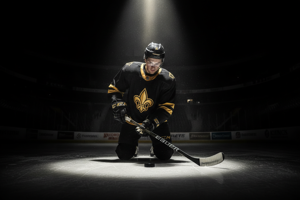 Joueur de hockey avec rondelle